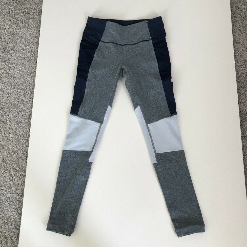 Women's Gray & Navy Colorblock Active Leggings
